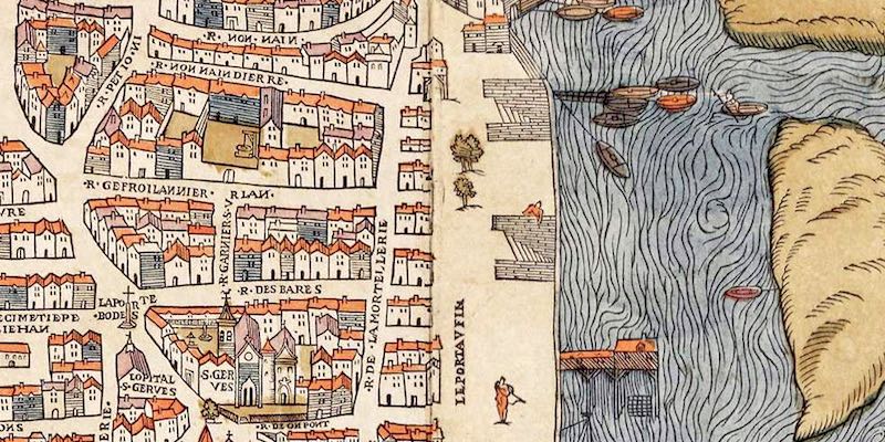 Rue des Barres map from 1550