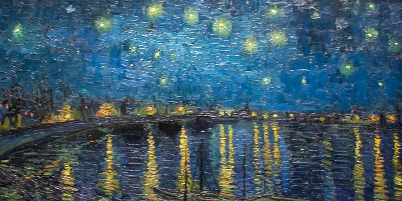Van Gogh's painting Starry Night Over the Rhone at the Orsay Museum in Paris